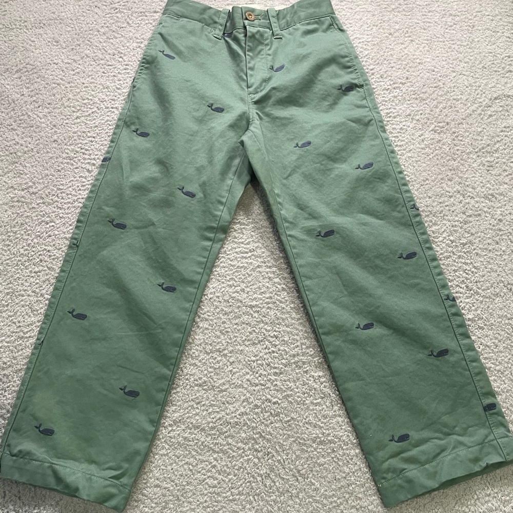J. Crew Crewcuts Boys Size 7 Pants Embroidered Fish Cotton AOP